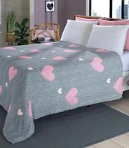 Manta Flannel Casal Lar E Lazer Cinza