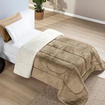 Manta Flannel com Sherpa Cama Box Solteiro Coberdrom Everest