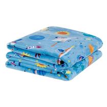 Manta Flannel Estampada Infantil Bouti Kids Solteiro - Astronauta - Alta Performance