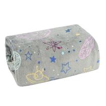 Manta flannel teen estampada solteiro - galaxia cinza