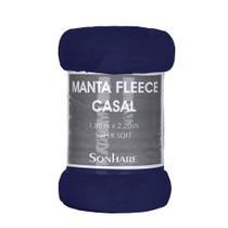 Manta Fleece Casal Microfibra Lisa 200G Marinho Sultan