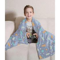Manta Fleece Dupla Face Solteiro Kids Glow 1,25m x 1,50m