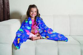 Manta Fleece Microfibra Solteiro Infantil Magic Dino