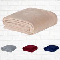 Manta Fleece Queen Caqui Felpuda Mantinha Leve Cobertor Inverno Viagem Conforto