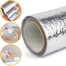 Manta Forro Adesivo Protetor De Gaveta Armário Cozinha Alumínio Impermeável Multiuso 2 Metros Metáli