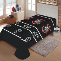 Manta Fun C/cinta Corinthians 1910 1,50x2,00 Preto/branco Manta Fun C/cinta Corinthians 1910 1,50x2,00 Preto/branco
