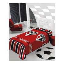 Manta Fun Com Cinta São Paulo Tricolor 1,50 m x 2,00m Microfibra Hipoalêrgenico