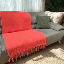 Manta Gigante decorativa protetora para Sofá e Cama 2,30x1,40 de Algodão Premium coral