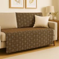 Manta Gigante King Sofá 2,40 x 1,80 m 2 ou 3 Lugares King Size Retrátil 100% Algodão Capa p/ Sofa COR:VERDE/CARAMELO