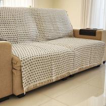 Manta Grande para Sofá Cama 2 e 3 Lugares 2,50x1,80cm Capa de Sofa Gigante 100% Algodão na Promoção Cor:Azul Mesclado