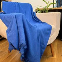 Manta Grande para Sofá Cama King 2 e 3 Lugares 3,00m x 1,80m Cobertor Protetor Gigante 100% Algodão Cor:Azul Royal King