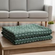 Manta Grande para Sofá de 2 e 3 Lugares 100% Algodão 2,50x1,80 Capa Protetora de Sofa Gigante Cor:Verde Mesclado