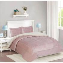 Manta GROWING PLUMONS Winter 2 lugares rosa 230x250cm