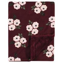 Manta Hudson Baby Unisex de Peluche con Estampado Floral Burdeos 76x102 cm