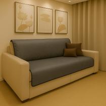 Manta Impermeável para Sofá 135x135cm Antipelos Pet Proteção Cinza