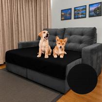 Manta Impermeável para Sofá com Proteção Contra Pelos e Líquidos 135x135cm - Preta