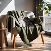 Manta Impermeável para Sofá com Proteção Contra Pelos e Líquidos 135x135cm - Verde Musgo