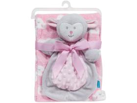 Manta Infantil Berço de Poliéster Buba Ovelhinha Rosa