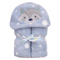 Manta Infantil com capuz bordado e forrado bichinhos