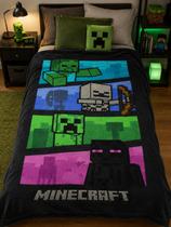Manta Infantil Mundo dos Blocos Gamer 2,20m x 1,50m