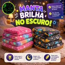 Manta Infantil Que Brilha No Escuro Cobertor Casal Estampas Sortidas 200x18cm