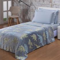 Manta Infantil Solteiro Flannel Shine Dino Cobertor Soft