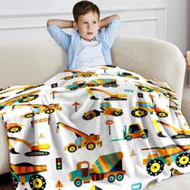 Manta Infantil Wajade 127x152 cm de Franela Suave con Estampado de Camión