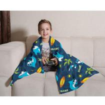 Manta Infatil Solteiro Menino Summer Shark - Lepper