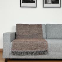 Manta Jacquard Misto com Franja 1,40 x 1,60 Porto Caramelo