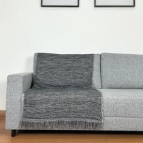 Manta Jacquard Misto com Franja 1,40 x 1,60 Porto Preto