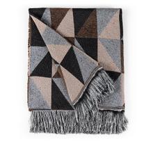 Manta Jacquard Misto com Franja 2,20 Dallas Caramelo e Preto