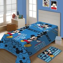 Manta Jolitex Infantil Disney Fun Mickey Azul 1,50x2,00m Microfibra Aconchegante Leve