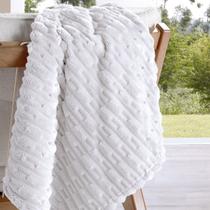 Manta KazzaVip Queen Microfibra 100% Poliéster Flannel Relevo Efeito Jacquard 260g/m2 Off White Manta KazzaVip Queen Microfibra 100% Poliéster Flannel Relevo Efeito Jacquard 260g/m2 Off White