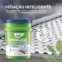 Manta Líquida 18kg Emborrachada Branca Telhado E Laje Viapol impermeabilizante paredes goteiras