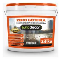 Manta Liquida Emborrachada Premium EuroDecor Zero Goteira 3,6KG Contra Fissuras Trincas Infiltrações