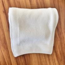 Manta Lisa Tricot Branca para Bebê - 80x80cm