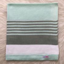 Manta Listrada Bebê Tricot Maternidade Infantil