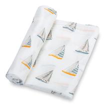 Manta LollyBanks Muslin Sailboat Print 120x120 cm Algodão