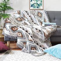 Manta Lqprom Boho Tejida para Cama con Borlas Estilo Azteca 130x160 cm Manta Lqprom Boho Tejida para Cama con Borlas Estilo Azteca 130x160 cm