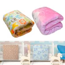 Manta LUXO para Bebê Cobertor Flannel Prime Baby Infantil Para Berço para 90cm x110cm