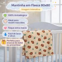 Manta Mantinha Bebê Antialérgico Macia Infantil Fleece Estampado 80x80cm