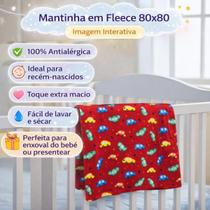 Manta Mantinha Bebê Antialérgico Macia Infantil Fleece Estampado 80x80cm