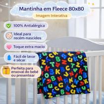 Manta Mantinha Bebê Antialérgico Macia Infantil Fleece Estampado 80x80cm