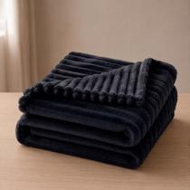 Manta Mantinha Microfibra Canelada Soft Toque Aveludado e Suave Macia Coberta Macia Riscada 90x85cm