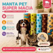 Manta Mantinha Pet Cobertor Coberta Microfibra Soft Estampado Macia Quente Antiácaro Cachorro Gato
