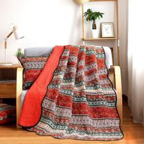 Manta Matelassê NEWLAKE 152x198cm Floral Laranja Manta Matelassê NEWLAKE 152x198cm Floral Laranja