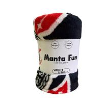 Manta Micro Solteiro 200x150 Fun Não Alérgica Corinthians Corinthians Design Negro