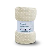 Manta Microfibra Casal Flannel Appel Charme Poa Bege