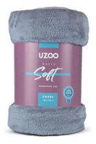 Manta Microfibra Flannel Soft Casal 180x220cm Cinza - Uzzo