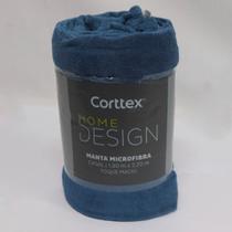 Manta microfibra home design lpb fatex casal azul